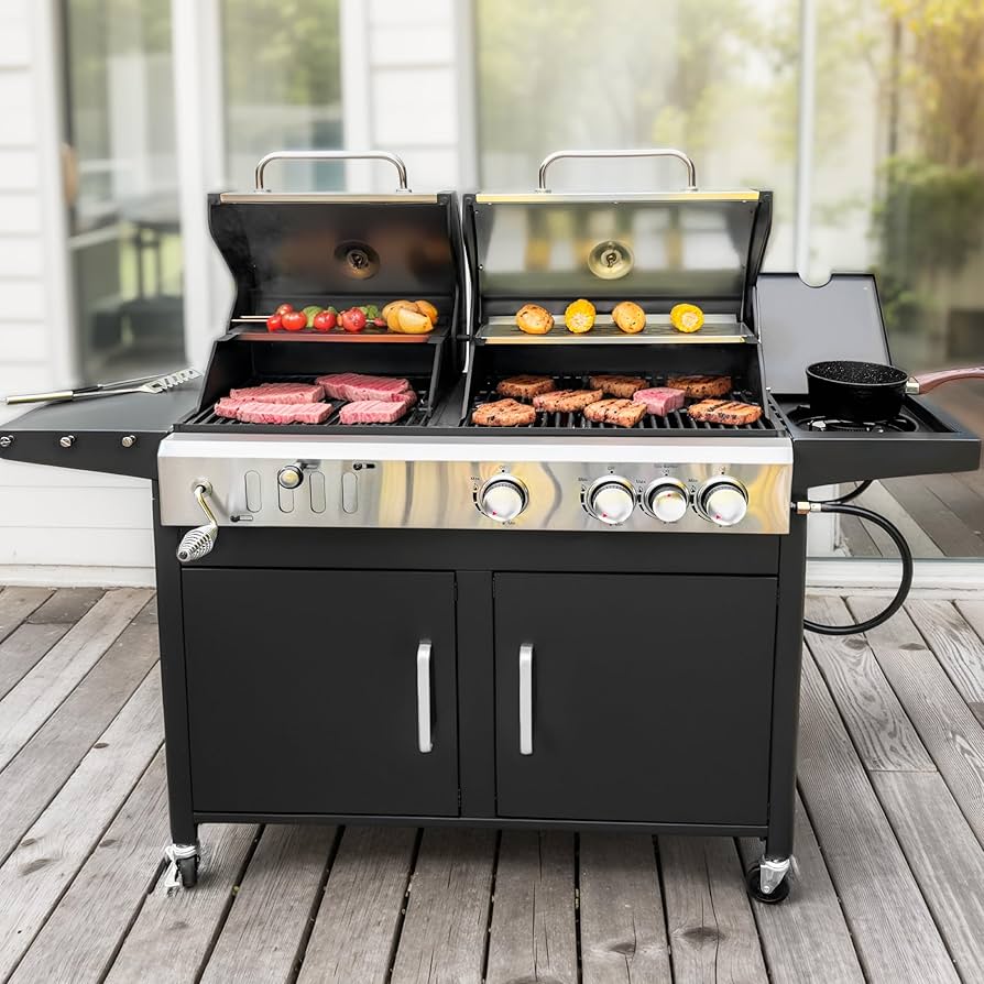 Charcoal Grill And Smoker Combination