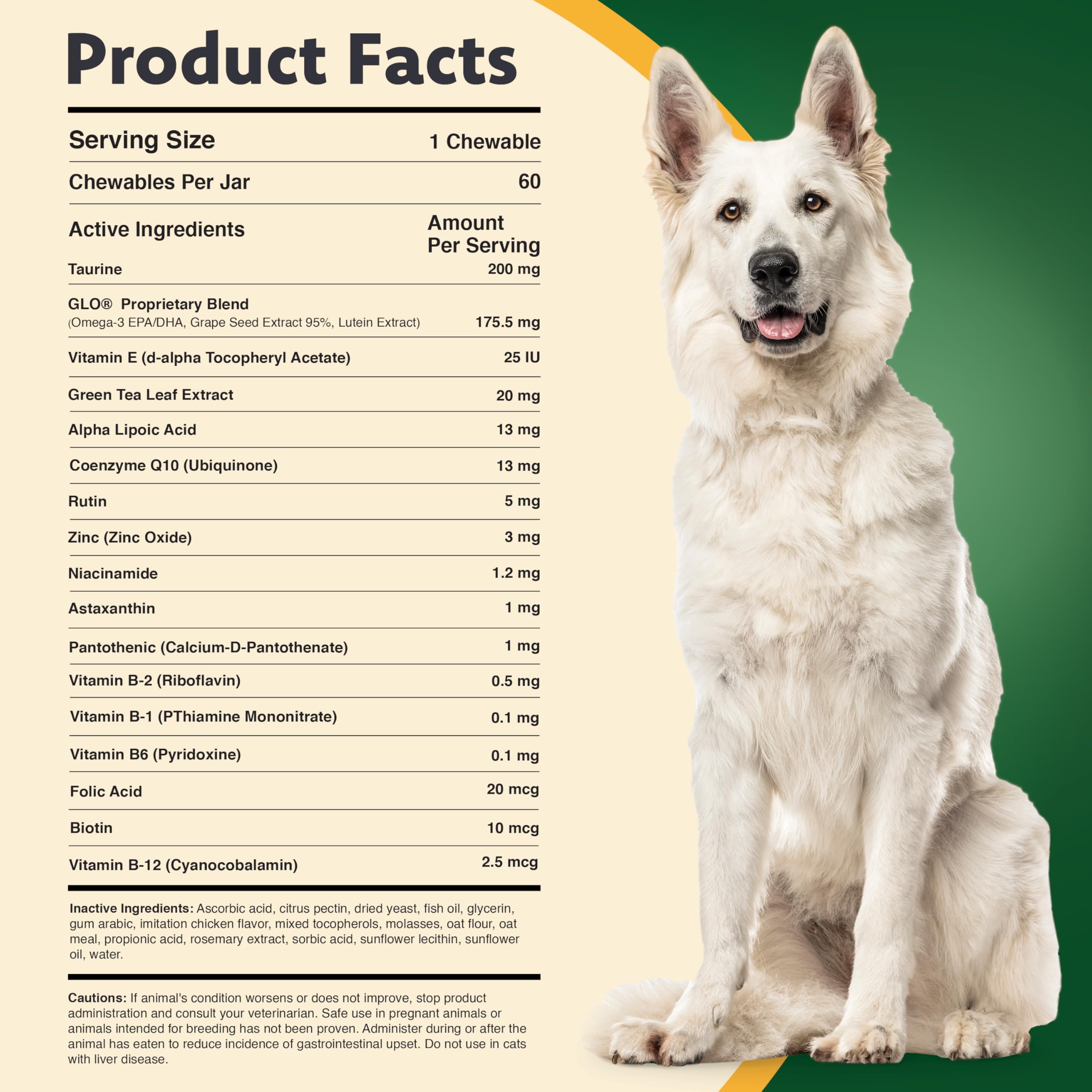 Ocu-GLO Weiche Kauknochen für optimale Sicht, Unterstützung für Hunde und reife Katzen, von Animal Necessity, 60 ct