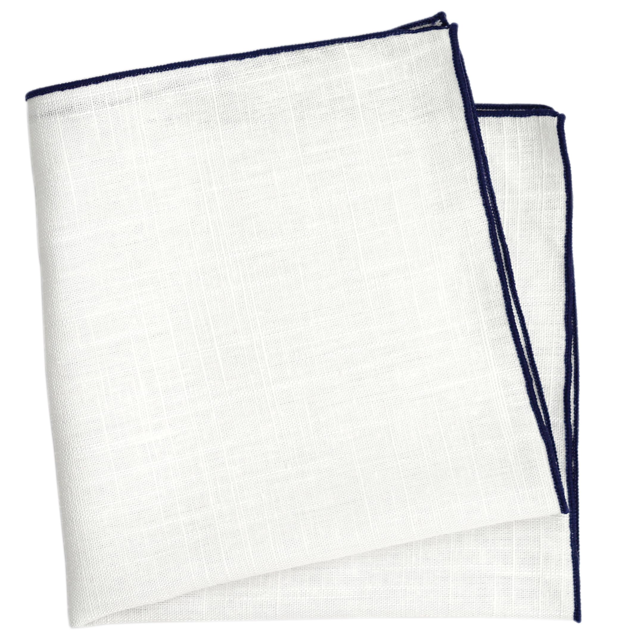 White Pocket Square with Embroidered Color Edge-image-6