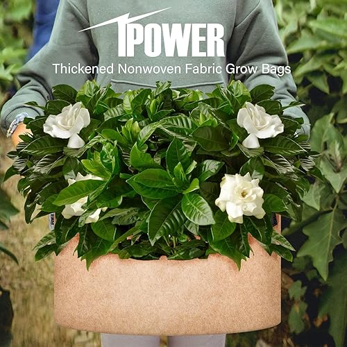 Miniatura 8 de iPower Grow Bags  Contenedor con aireación de tela no tejida gruesa, con asas de correa para plantas y macetas de jardín.