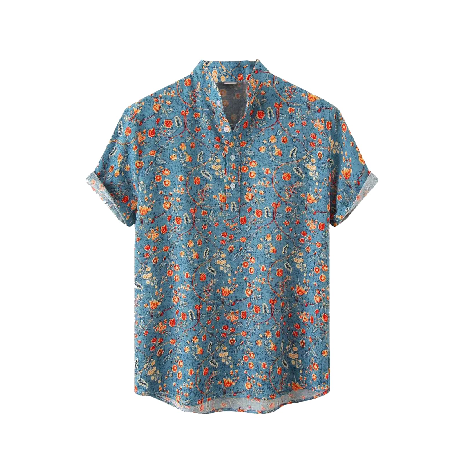 Mens Polo Shirts Performance Moisture Wicking Classic Floral Print Golf Shirt Casual Dry Fit Lightweight Short Sleeve