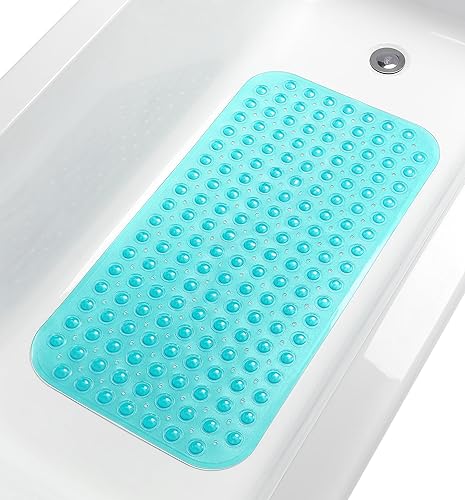 Miniatura 40 de Alfombrilla antideslizante grande para bañera y ducha, 31”x16” (solo para tinas lisas y sin texturizado). Segura, limpia, lavable a máquina, agarre