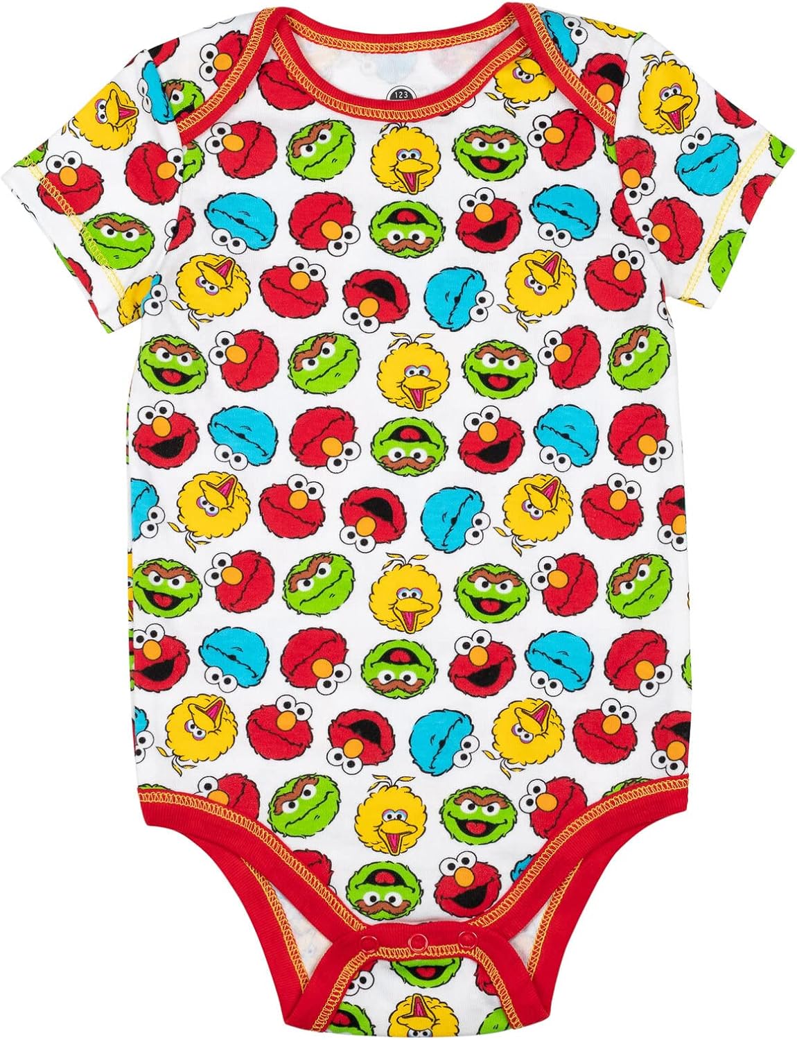 Sesame Street Baby 5 Pack Short Sleeve Bodysuits Newborn to Infant Sizes (Newborn - 24 Months)