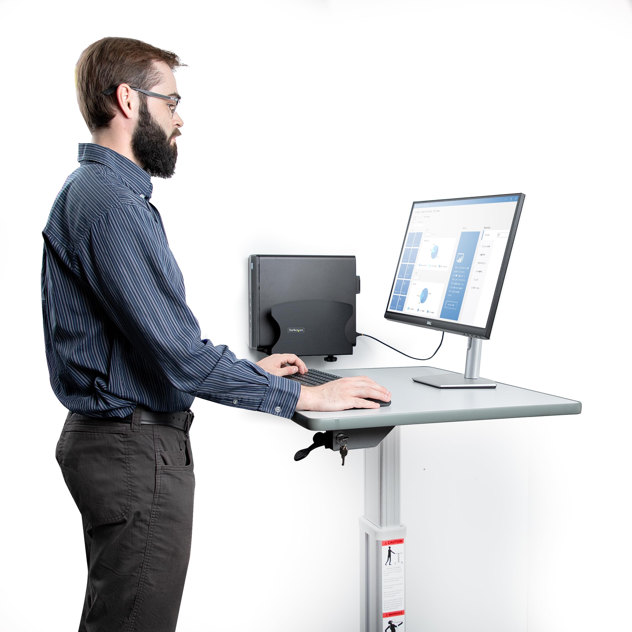 StarTech PC-Wandhalterung, bis 18kg, 50-200mm (2NS-CPU-WALL-MOUNT) | Verstellbar, Für Mini PC und Tower, Wandmontage, Werkzeuglos, Pulverbeschichteter Stahl, Platzsparend