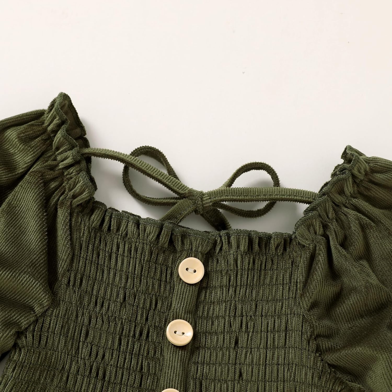 Happy Town Toddler Girl Dress Long Sleeve Linen Vintage Baby Fall Winter Outfits Clothes - Image 5