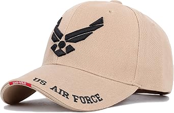 Air Force Baseball Hat Embroidery Cap Adjustable Veteran Cap Dad Cap Khaki