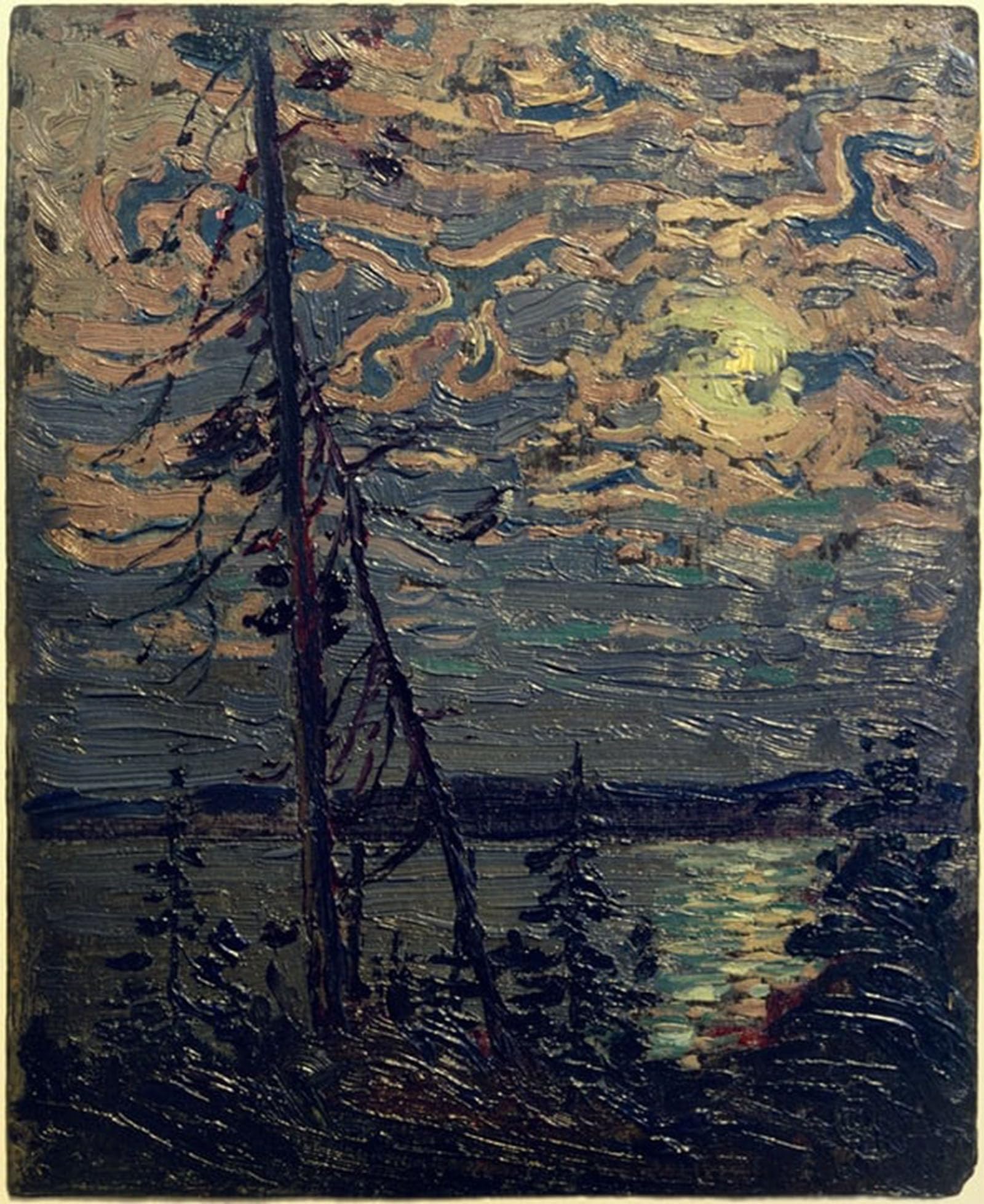 ARTXLXXBN Famous Painting Canvas Artwork Graffiti Print Moonlight by Tom Thomson Portrait Canvas Image for Home Decor 60x90cm
