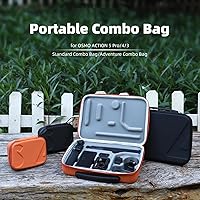 Vista 2 de Estuche de transporte para DJI Osmo Action 5 Pro/4/3, bolsa de viaje portátil de almacenamiento de PU para DJI Osmo Action 5 Pro/4/3 Accesorios