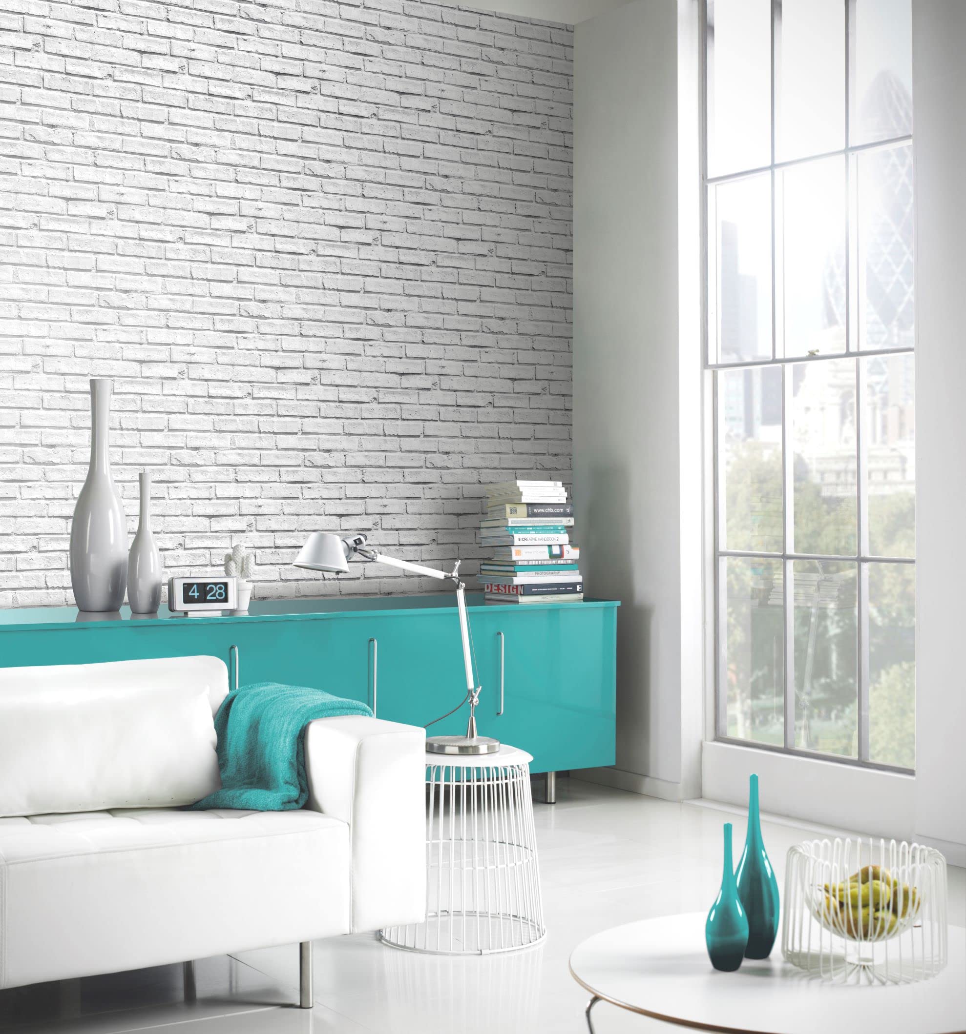 Arthouse White Brick Wallpaper Realistic Brick Effect Rustic White Brick Classic Amazing