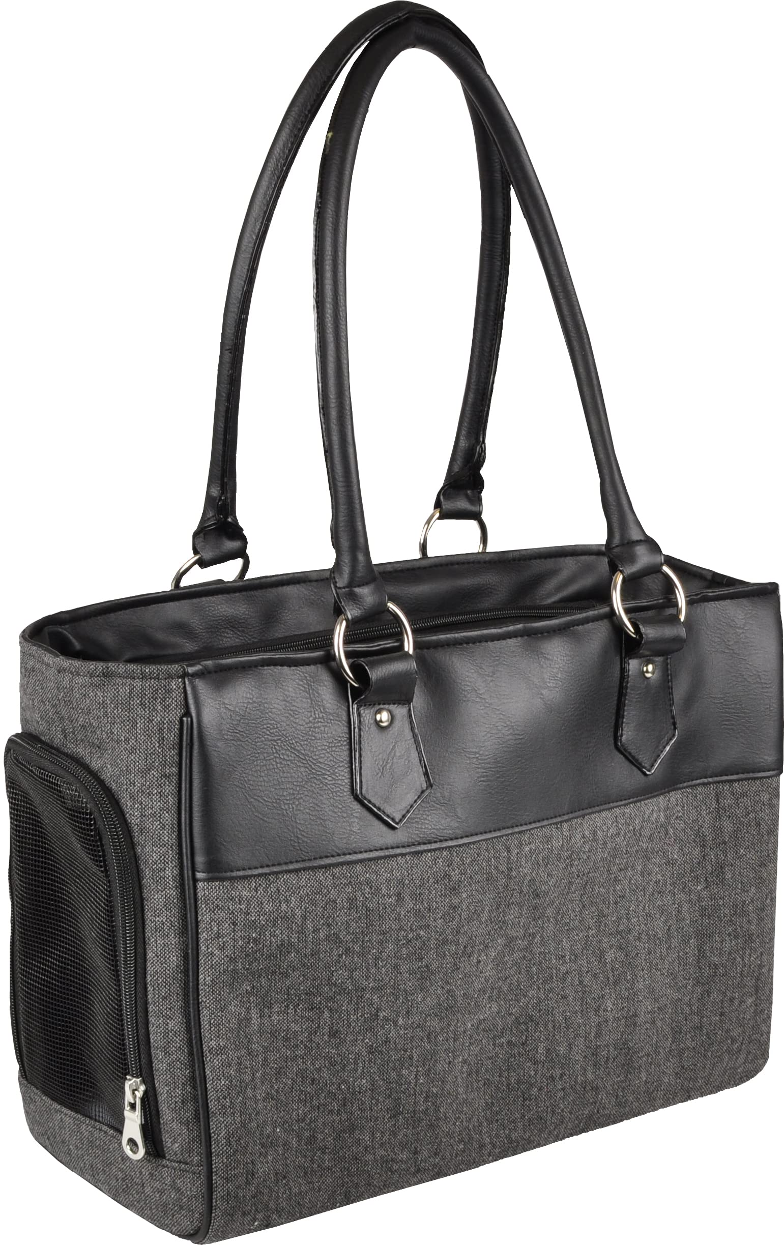 Transportín Gato – Perro – Lior – Bolsa en Textil con ventilación, Base Desmontable y Bolsillo Lateral