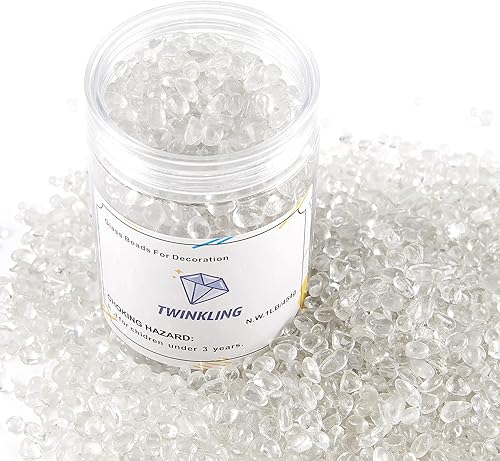 Miniatura 10 de TWINKLING Piedras redondas de vidrio de fuego de alto brillo, mármoles de vidrio, piedras de vidrio, gemas de cuentas de vidrio para rellenos de