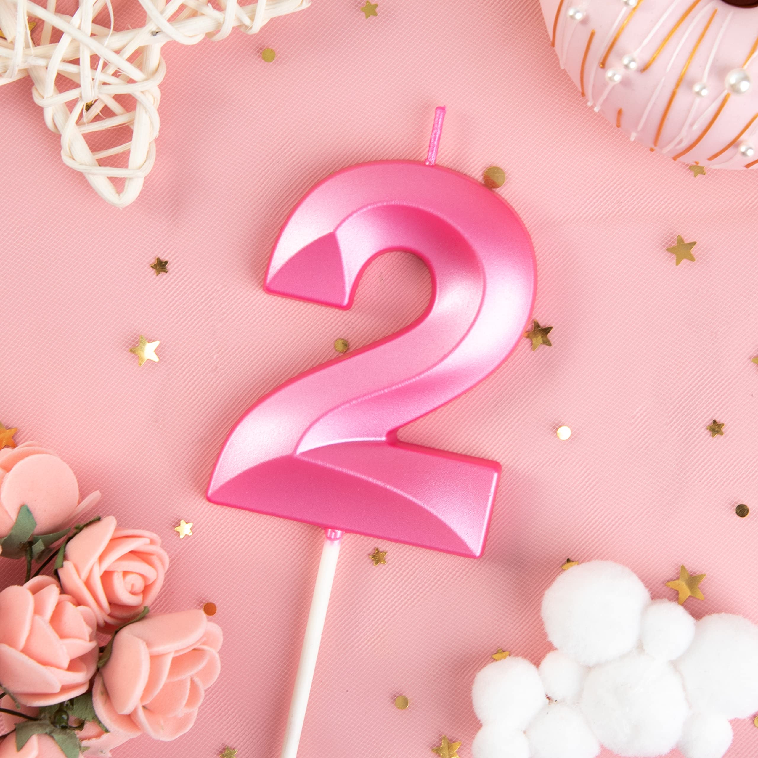 PHD CAKE Candele di compleanno di numeri di Luxe da 2,76 pollici del nero 4, candele di numero nero, candele di numero della torta, celebrazione del partito