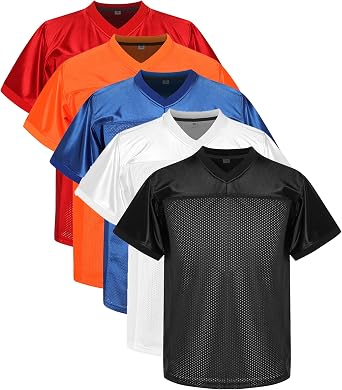 MESOSPERO Youth Blank Football Jerseys for Boys, Kids Athletic Practice Hip Hop Hipste Sports Shirt S-XL