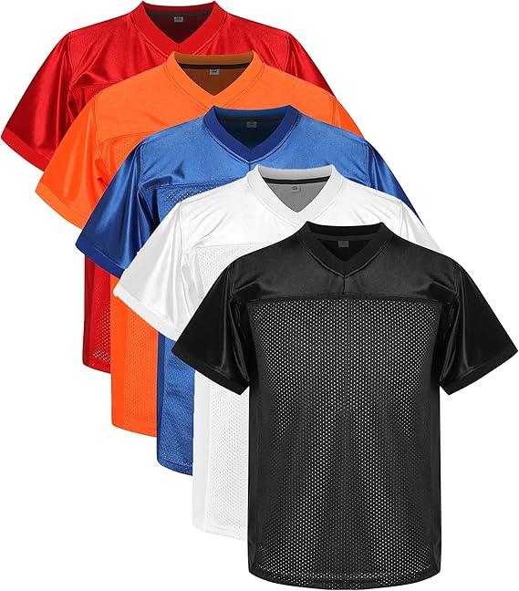 MESOSPERO Youth Blank Football Jerseys for Boys Kids Athletic Practice Sports Shirt S-XL