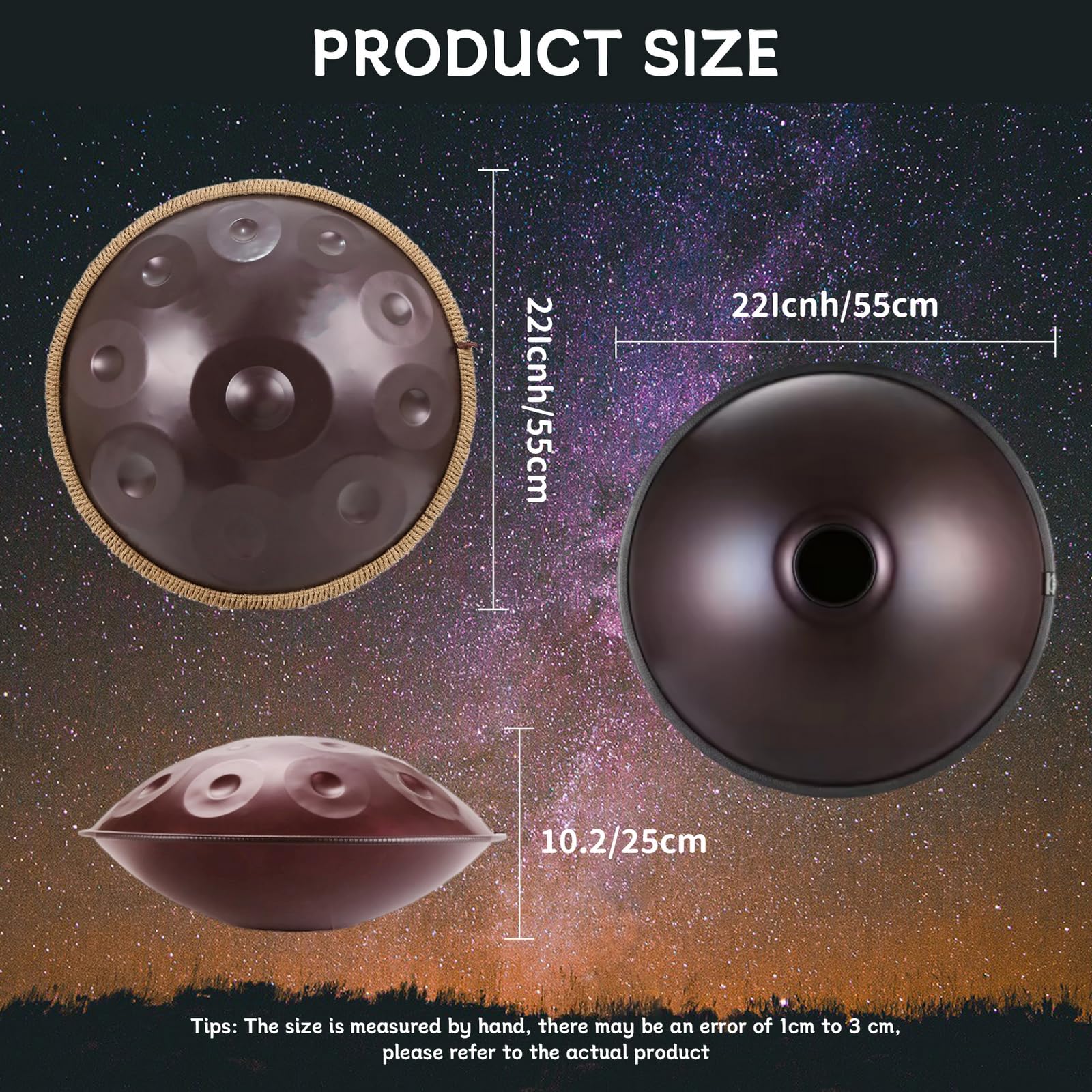 Amazon | ハンドパン 9音/10音/12音 楽器 KoKoty Handpan Drum