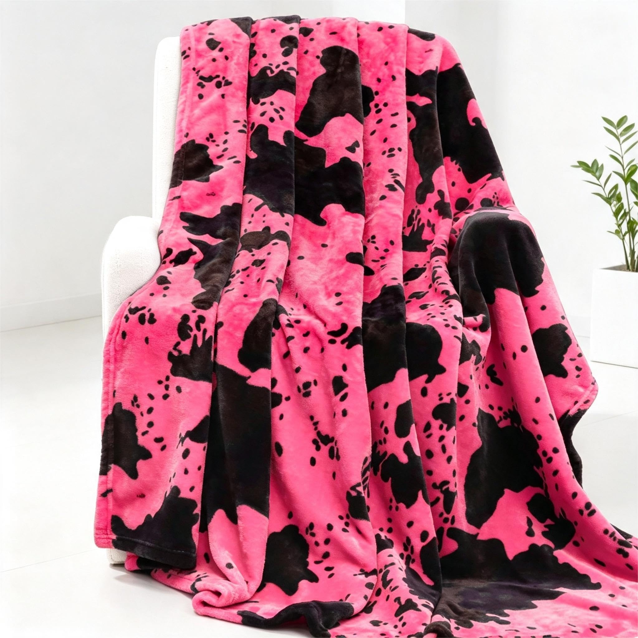 GEULAY Hot Pink Throw Blanket for Women, 50x60 Inches