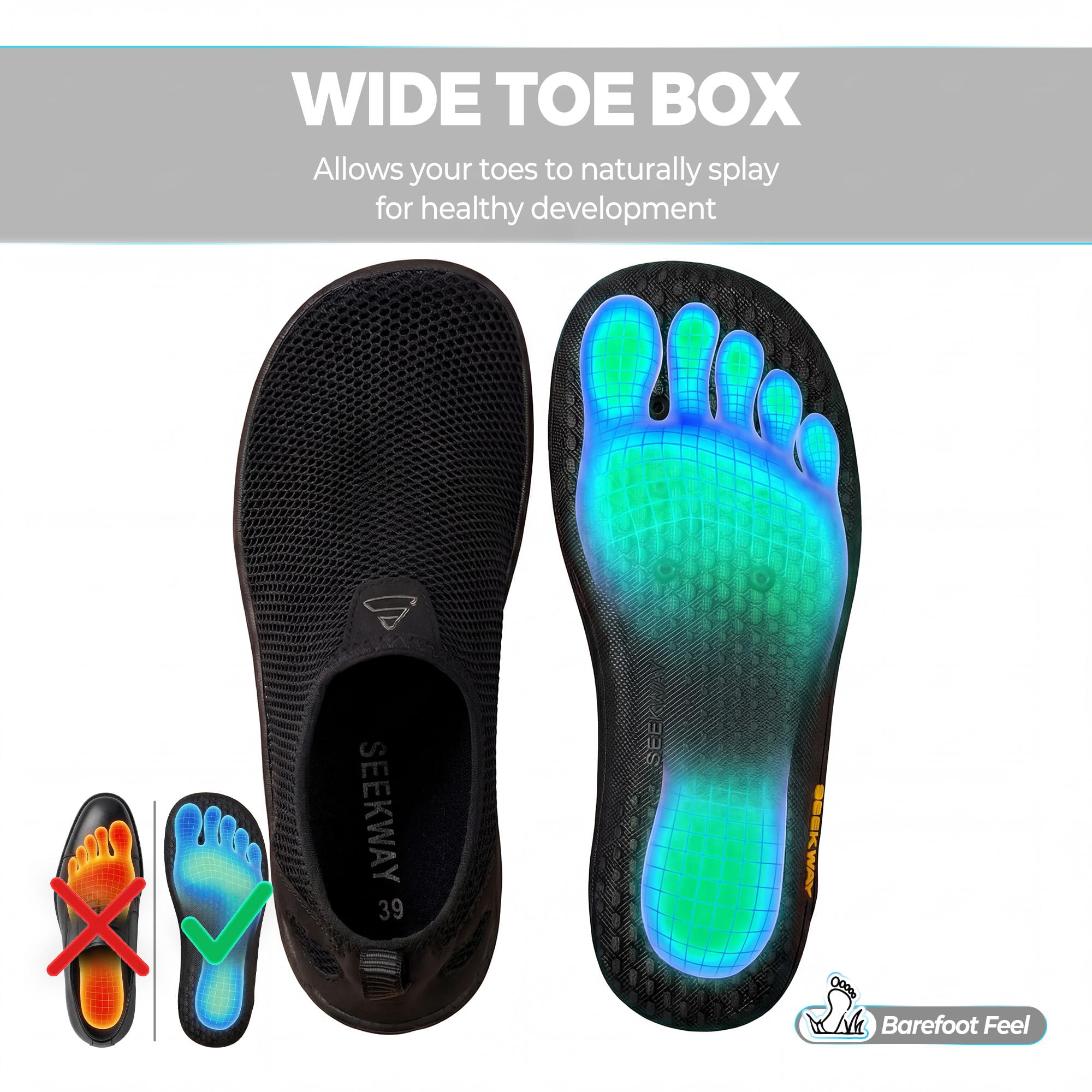 SEEKWAY Barefoot Water Shoes Women Men Quick-Dry Aqua Scoks Beach Swim Pool Lake Non-Slip | Surfing Kayaking Cruise Camping Accessories River Hiking - 3