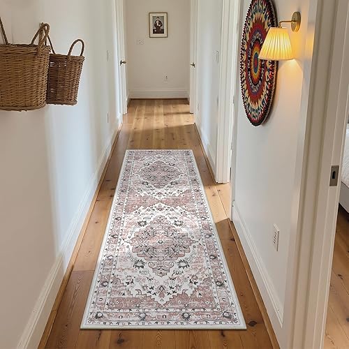 Miniatura 7 de Ileading Alfombra de pasillo bohemia de 2 x 6 pies, antideslizante, lavable para pasillo, alfombra de cocina, cuarto de servicio, alfombra de piso