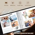 Lanpn 12x12 album photo de scrapbook d'inch, couverture en lin Acid sans acide 3 Livre de photos du dossier Binder Bring 12 x 12 avec 30 Manches en plastique 60 Pages (Noir, 30X30cm)
