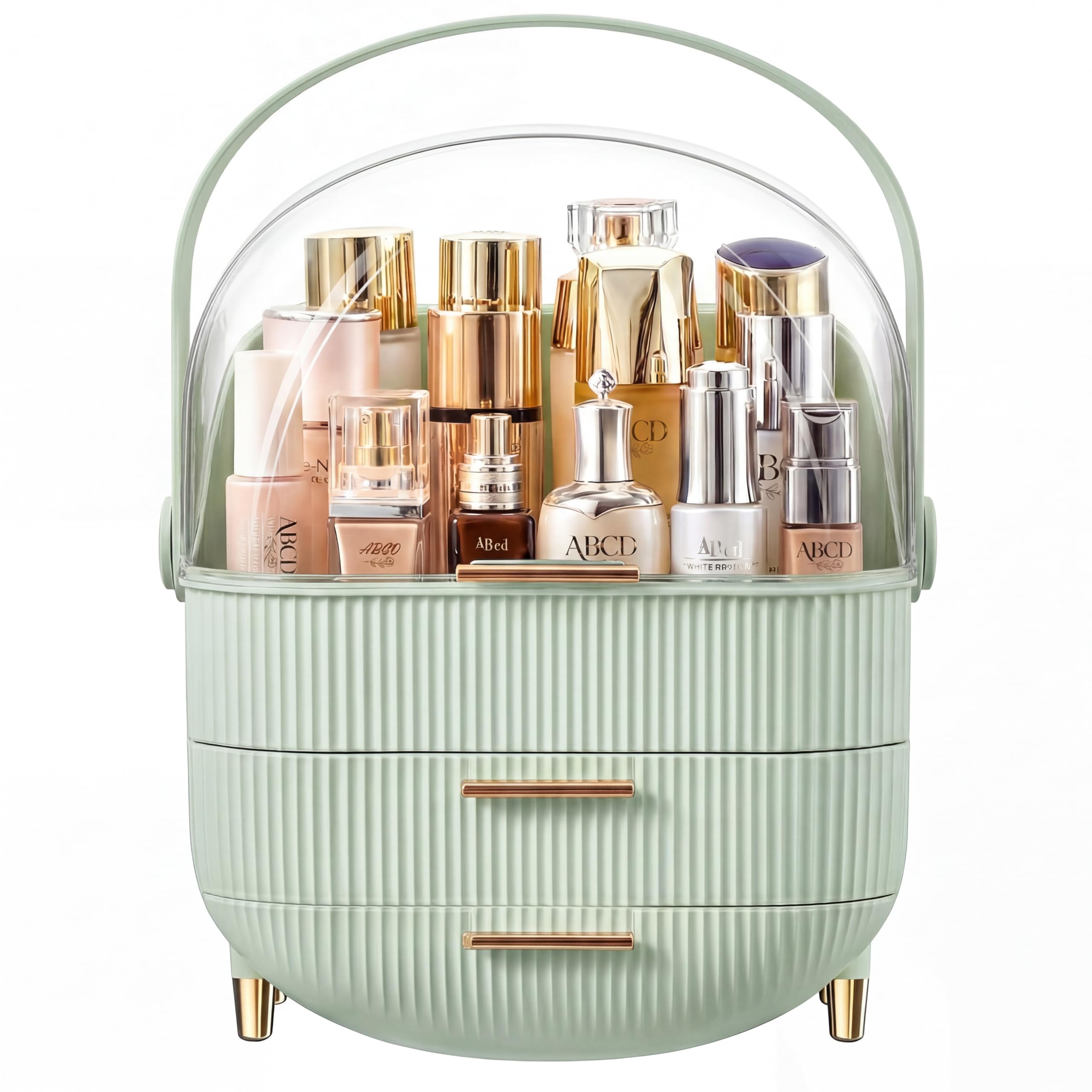 Photo 1 of *Foot missing* Makeup Organizer Skincare Organizers - Cosmetic Display Cases with Transparent Cover, SkinCare Organizers for Bathroom Countertop, Bedroom Vanity Desk, Lipstick Organizer, White