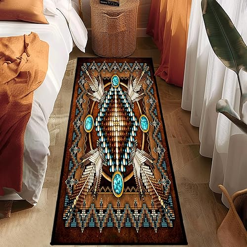 Miniatura 4 de Southwestern - Alfombra de pasillo de 2 x 6 pulgadas, rústica del suroeste azteca, tribal, indígena americana, antideslizante, lavable, para