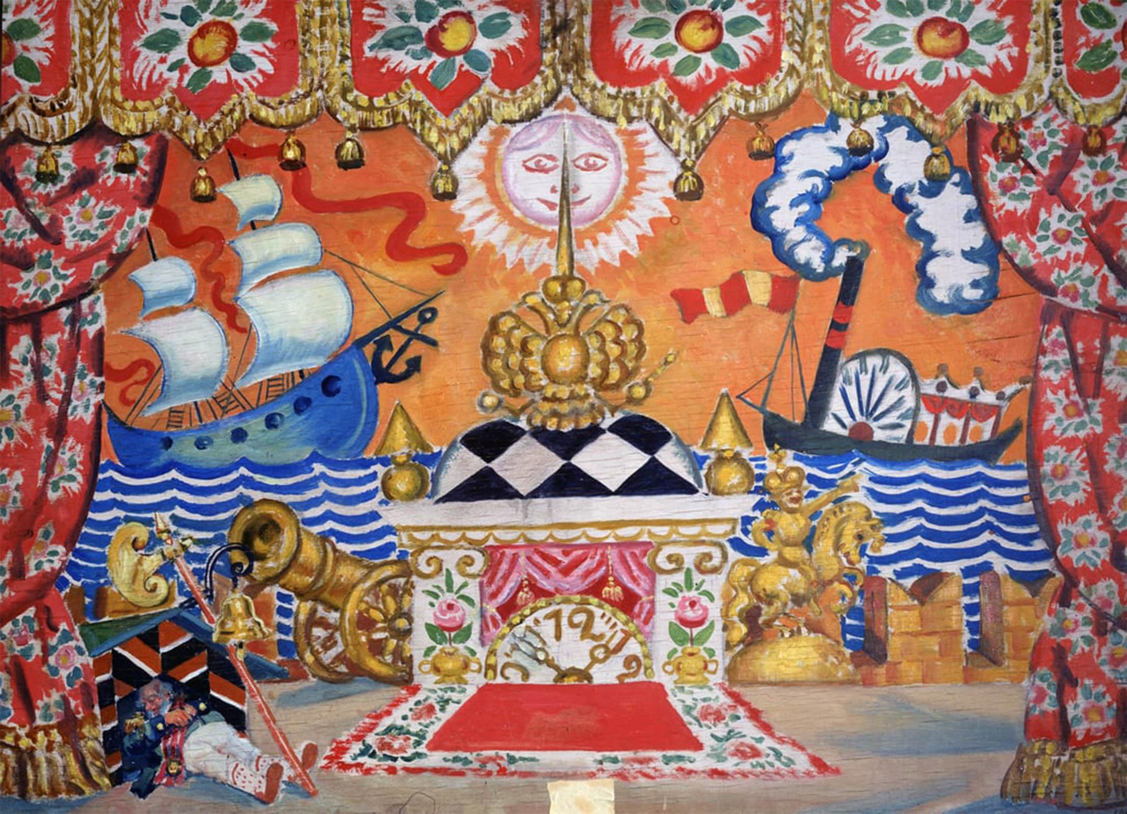 ARTXLXXBN Famous Print Painting Colorful Art Print Set Design for the Flea by Boris Mikhailovich Kustodiev Canvas Art Decorations for Home Decor 60x90cm