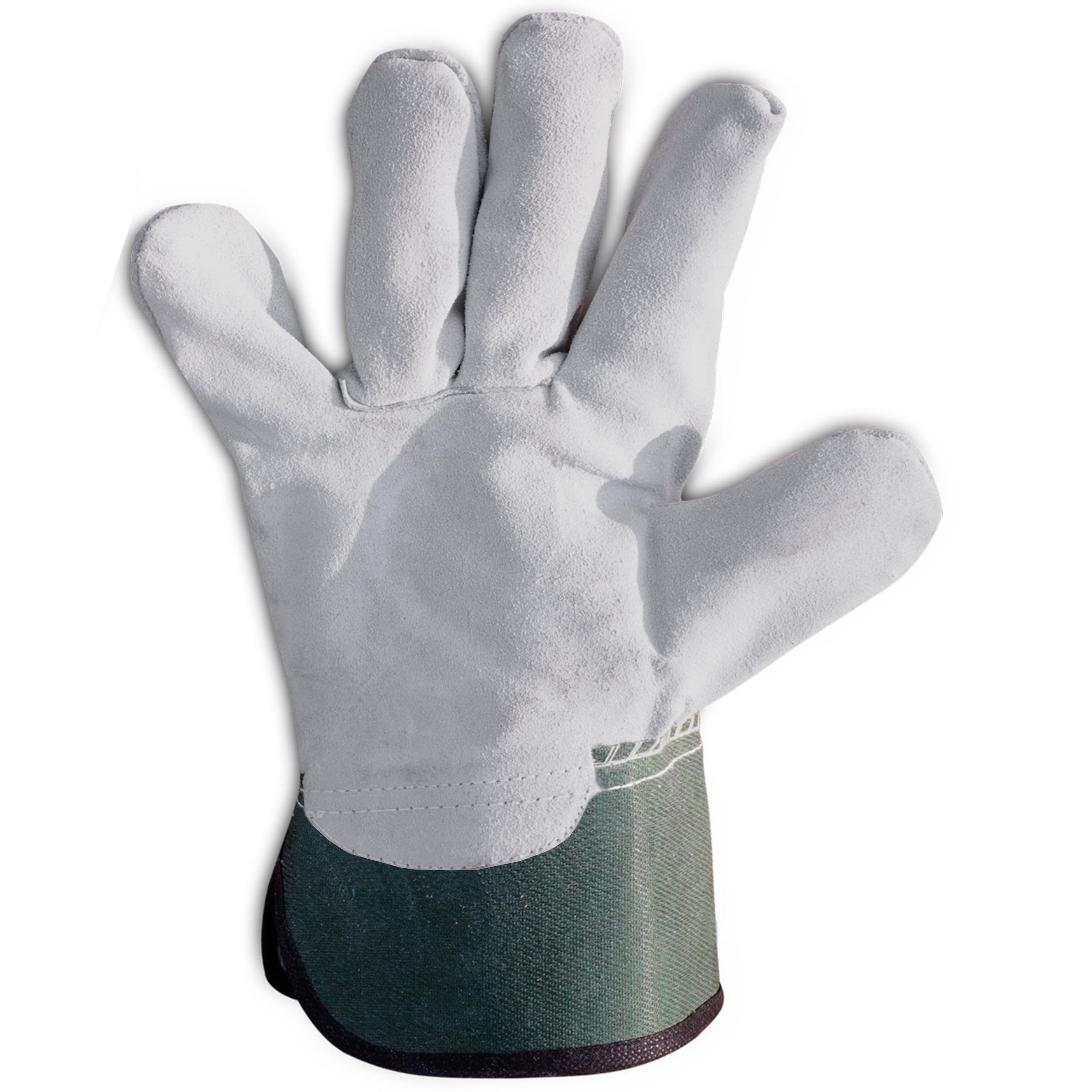 RODOPI Leder Arbeitshandschuhe Cowboy für Herren und Damen Bauhandschuhe Gr.9-10 Rindspaltleder Gartenhandschuhe dornenfest EN 388:2016 (100 Paar, 9)