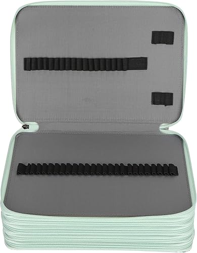 Miniatura 6 de Estuche para lápices de gran capacidad con 252 ranuras, soporte portátil de múltiples capas en oro rosa, almacenamiento extragrande, material de