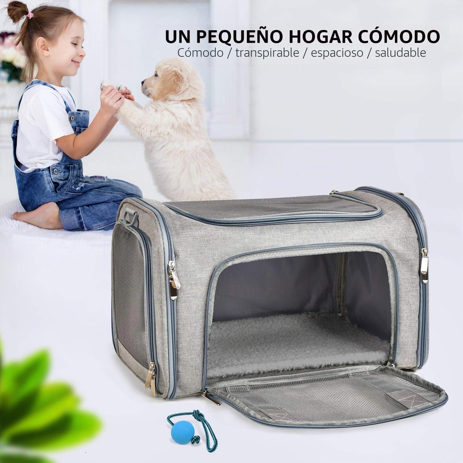 Henkelion Transportador de Mascotas Aprobado por aerolíneas, transportador Plegable para Perros pequeños y medianos