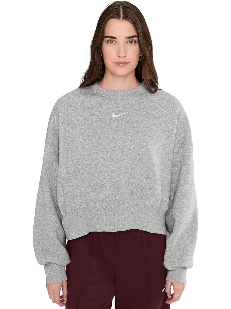 Gray Nike Sportswear Phoenix Fleece Over-Oversized Crew Neck Sweatshirt