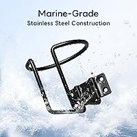 Vista 6 de 4 Piezas Portavasos para Barco, Portavasos de Acero Inoxidable Montado en la Pared para Bebidas, Portavasos de Anillo Negro Soporte de Bebidas