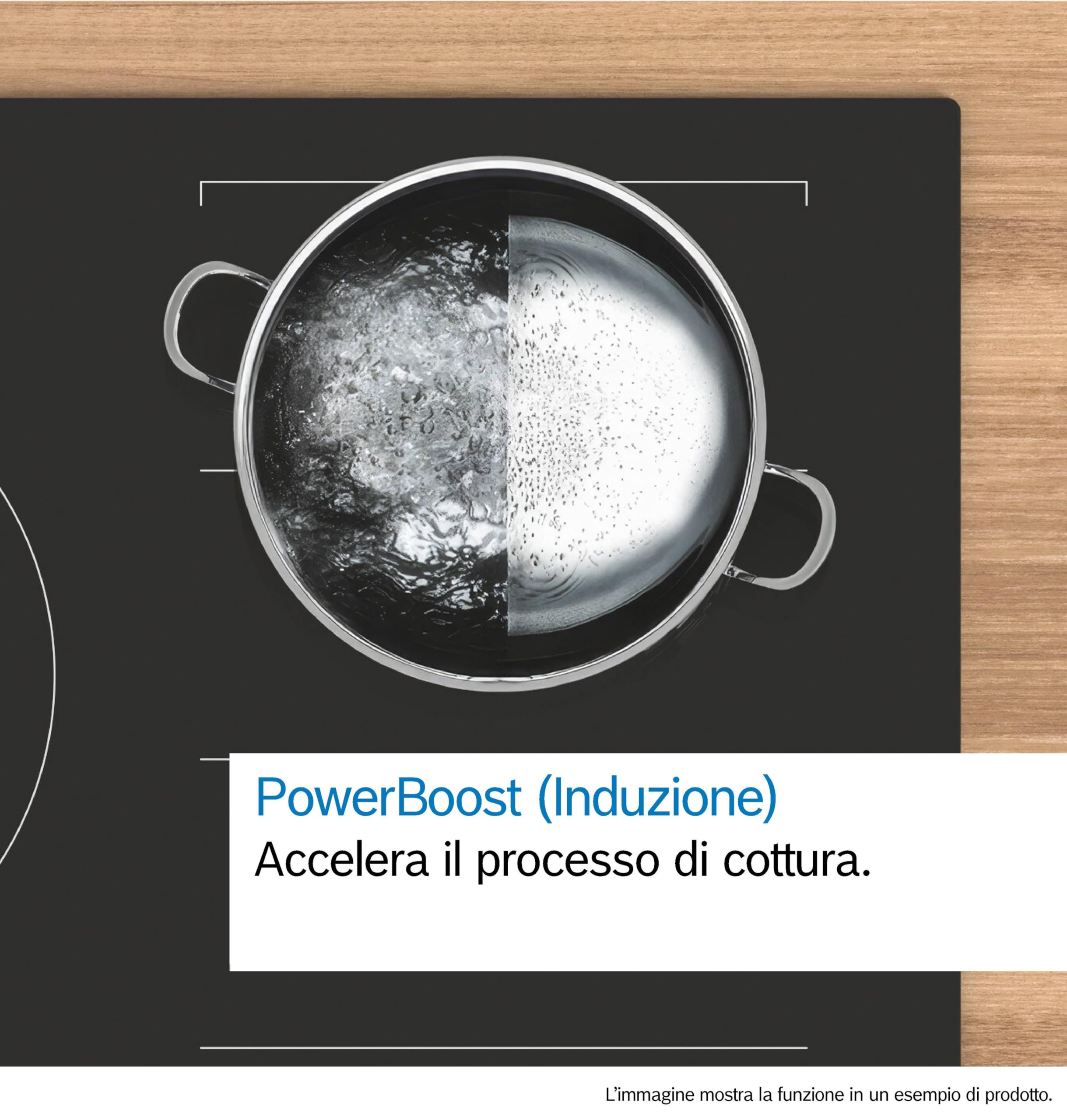 Bosch PUE611BB5J Serie 4, Piano cottura a induzione, PowerBoost accelera il processo di cottura, TouchSelect, senza profili, Nero, 60 cm
