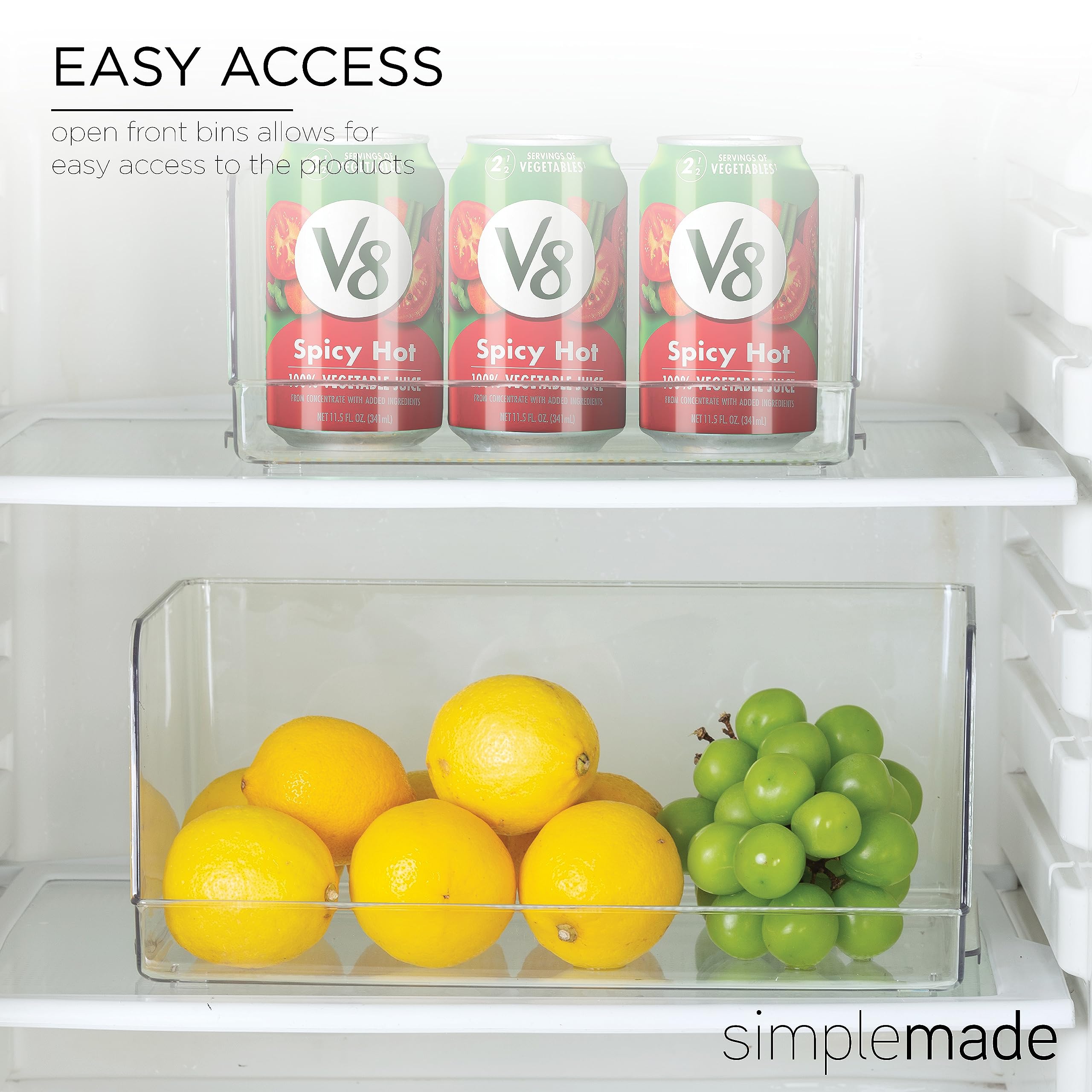 Snapklik.com : SIMPLEMADE Clear Refrigerator Organizer Bins - Clear ...