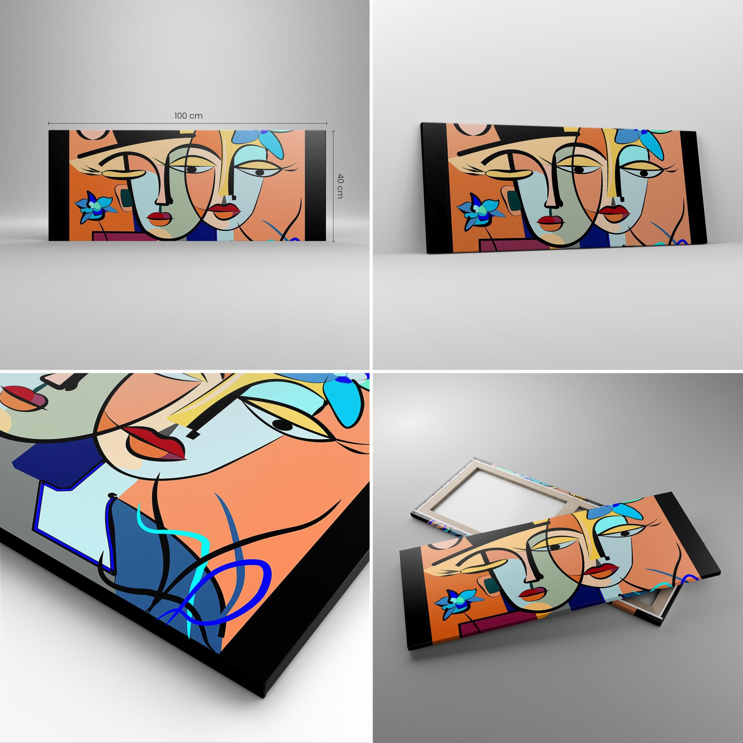 Cuadro Decorativo 100x40cm Moderno Panorámico Abstracto Personas - 5764