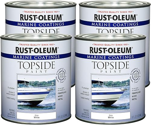 Miniatura 7 de Rust-Oleum pintura marina para parte superior, 1 cuarto., 207001 Blanco ostra