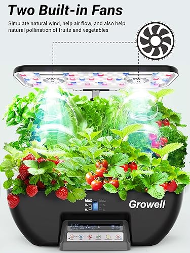 Miniatura 11 de Sistema de cultivo hidropónico, jardín de hierbas de 17 cápsulas con 102 luces de cultivo de espectro completo de 28 W y 2 ventiladores, jardín