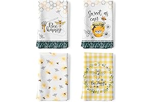 Honeybee Kitchen Towels: Premium Cotton, Quick-Drying Dishcloths for Your Home