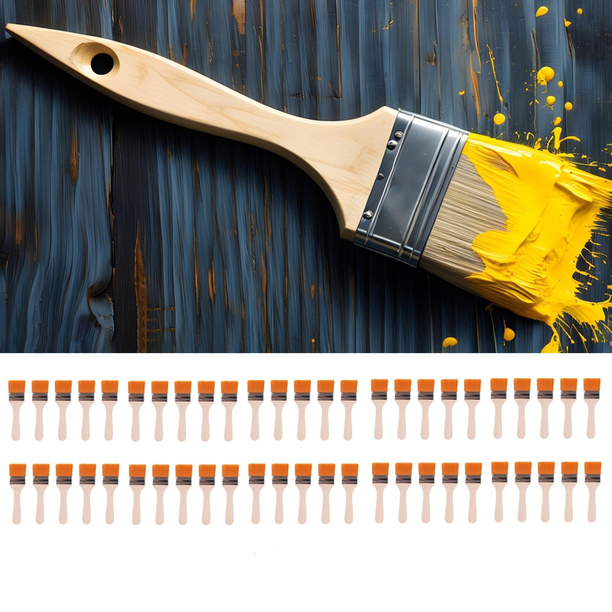 1 juego de 50 pinceles de nailon de 1.85 pulgadas, no es fácil de romper, se utilizan para pintar bordes