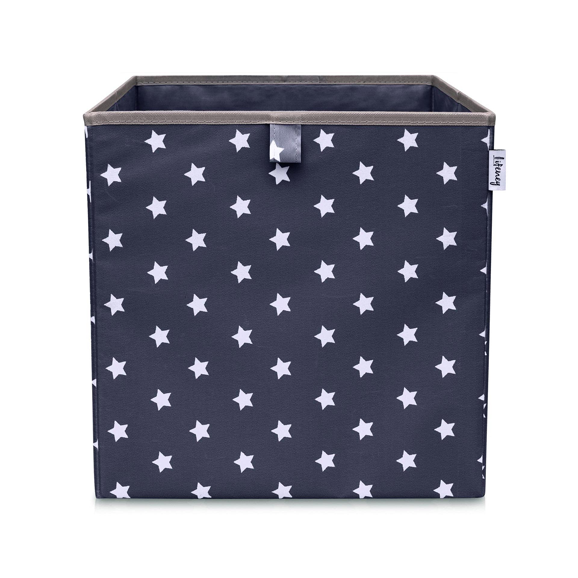 Aufbewahrungsbox 3er Set Sternenmotiv in Türkis, Anthrazit & Blau I Spielzeugbox mit Sternen passend für Würfelregale I Aufbewahrungskorb als Accessoire für dein Zuhause | 33x33x33 cm