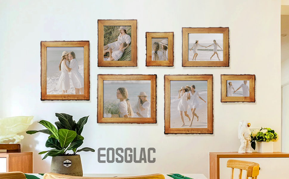 Amazon.com - Eosglac 8x12 Wood Picture Frames, Live Edge Rustic