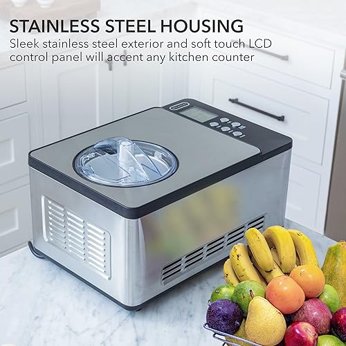 Miniatura 3 de Whynter ICM-200LS - Máquina automática de helados de 2.1 cuartos de galón de capacidad y molinillo de café CUISINART, molinillo automático de un