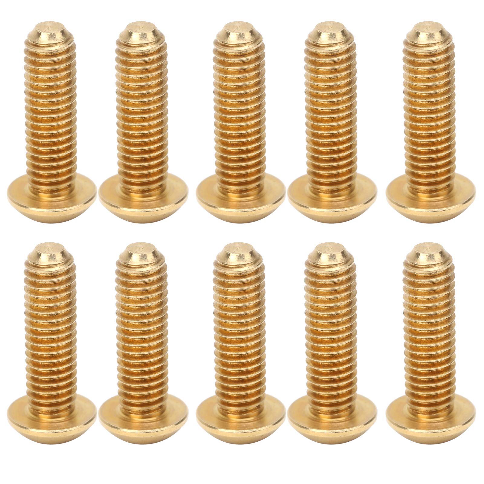 Tornillo de zócalo hexagonal redondo, suministros de cobre M6, suministros de hardware industrial, tornillos de cobre puro de 50 piezas con superficie lisa, rosca macho de alta (M6*20)