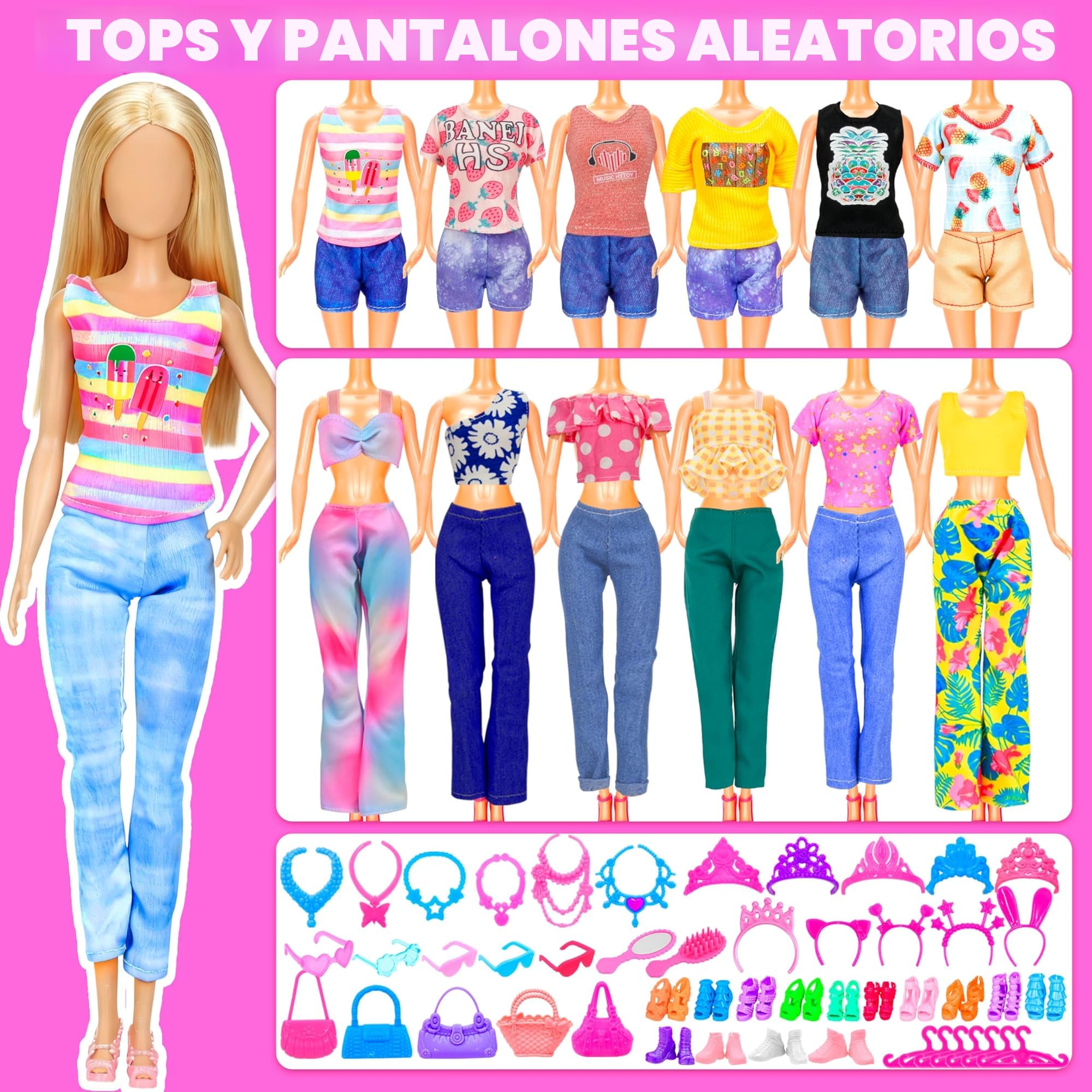 Set De Ropa Y Accesorios Para Muñecas Barbie – 28 Prendas Entre Vestidos, Bañadores Y Zapatos, Regalo Ideal Para Niñas