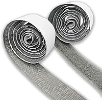 Vista 89 de Cinta de gancho y bucle de 1 pulgada de ancho, color gris oscuro, no adhesiva, 1 yarda de longitud, cinta de nailon gris, juego de sujetadores