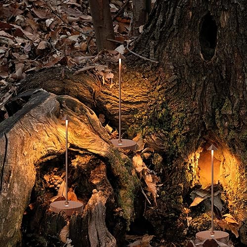 Miniatura 7 de SAKRINGT Paquete de 2 lámparas de mesa inalámbricas recargables, 6000 mAh, a prueba de agua, atenuación continua, moderna, portátil, luz de mesa LED