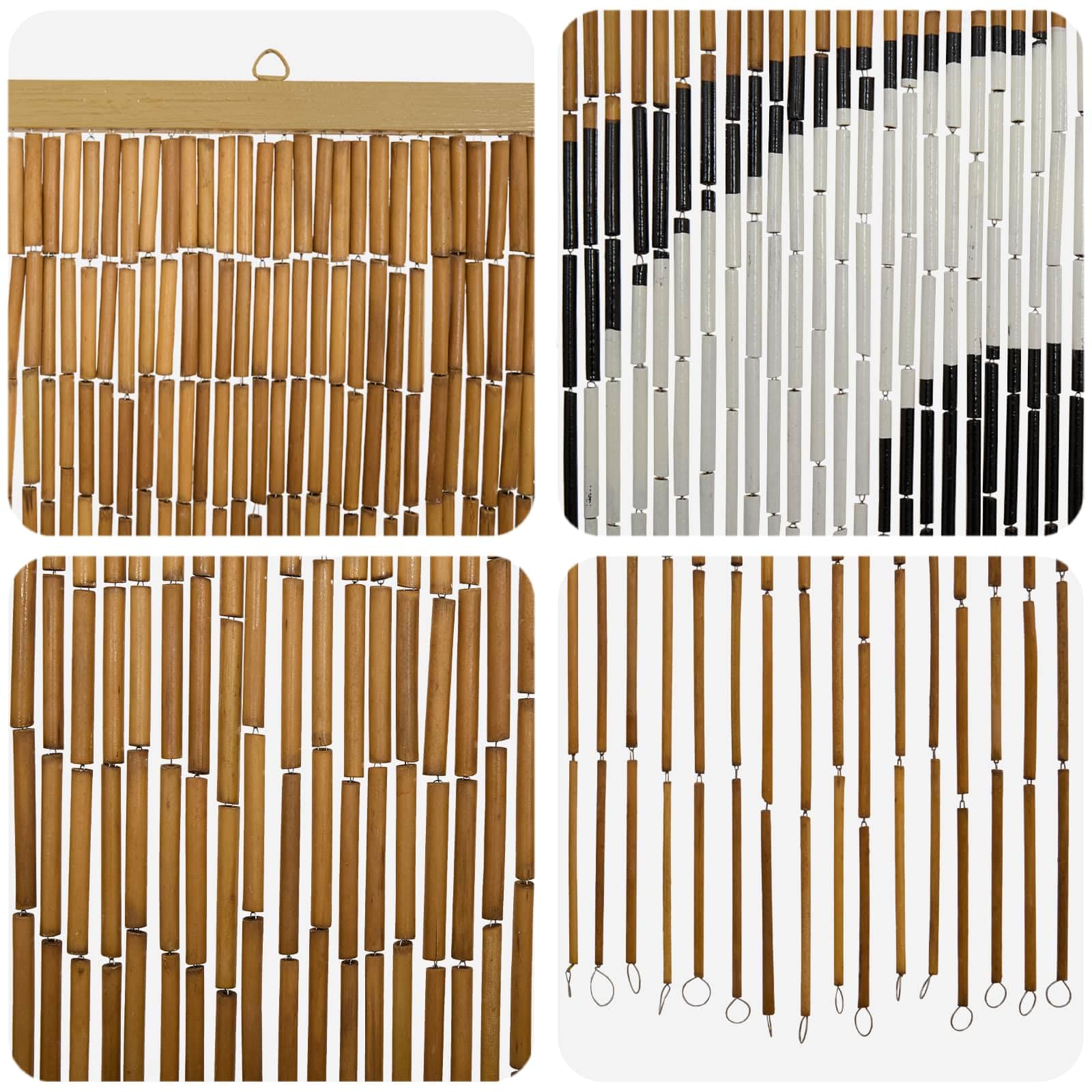 Bambus Insektentürvorhang 200x100 cm Mehrfarbig | Natürliches Material, Luftzirkulation, einfache Montage, pflegeleicht mit feuchtem Tuch