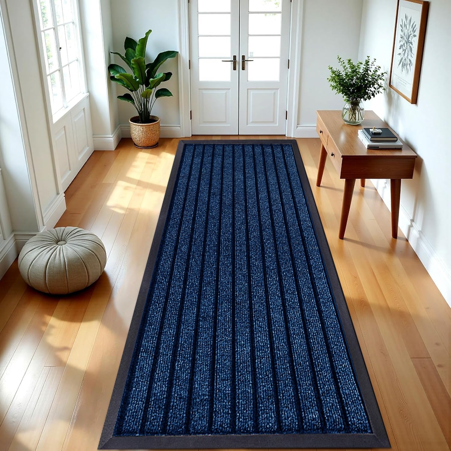 B&B Rubber Door Mats Outdoor Heavy Duty Waterproof Pvc Backing Non Slip Muddy Paws Dirt Grabber Barrier Washable Door Mat For Front Entrance Welcome Matt (60 x 180 cm - Large Runner, Blue) โ image 1