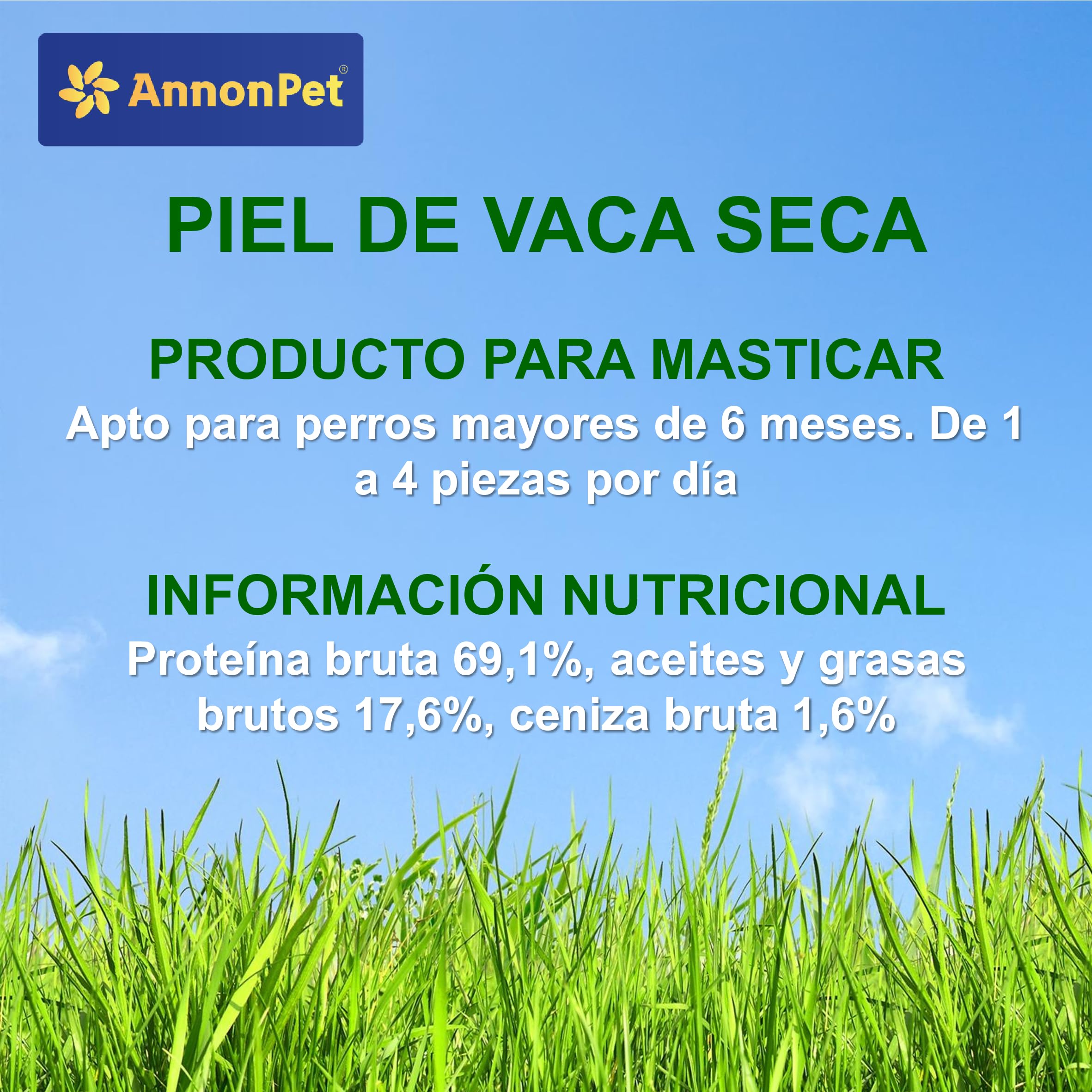 Piel de cabeza de vacuno seca 500 g – Snack natural de larga duración para perros adultos – Masticativos naturales para limpieza dental y fortalecimiento de los músculos masticadores