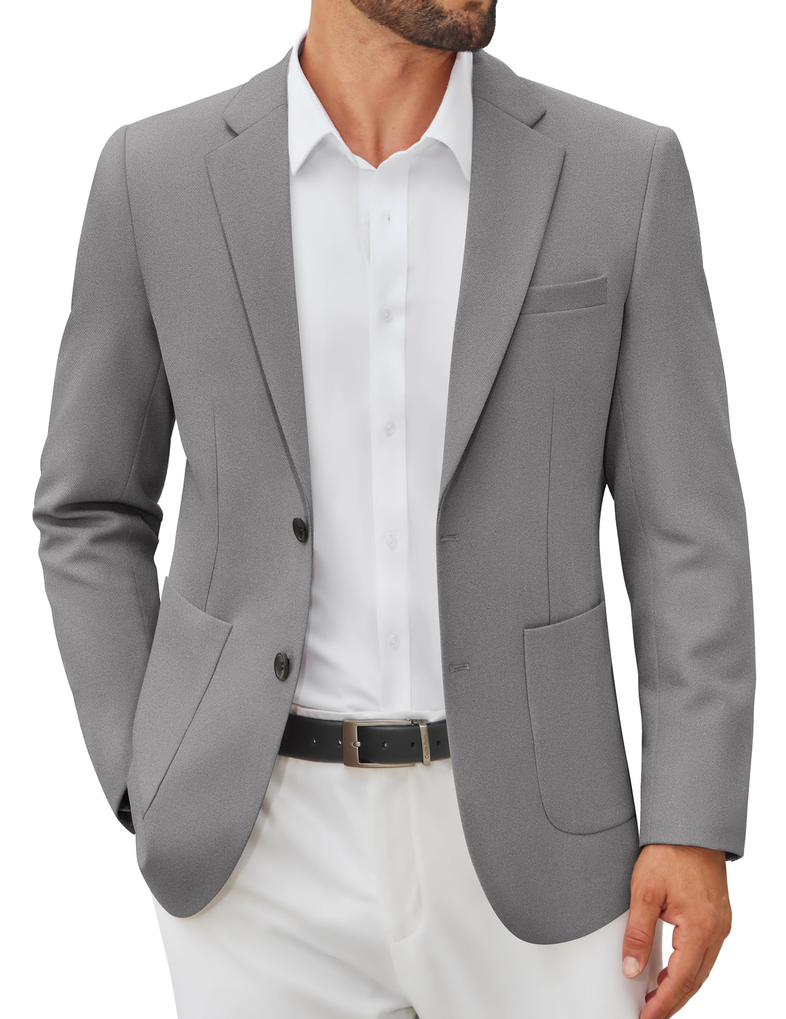 COOFANDY Giacca da uomo casual slim fit due bottoni giacca leggera maglia cappotto sportivo