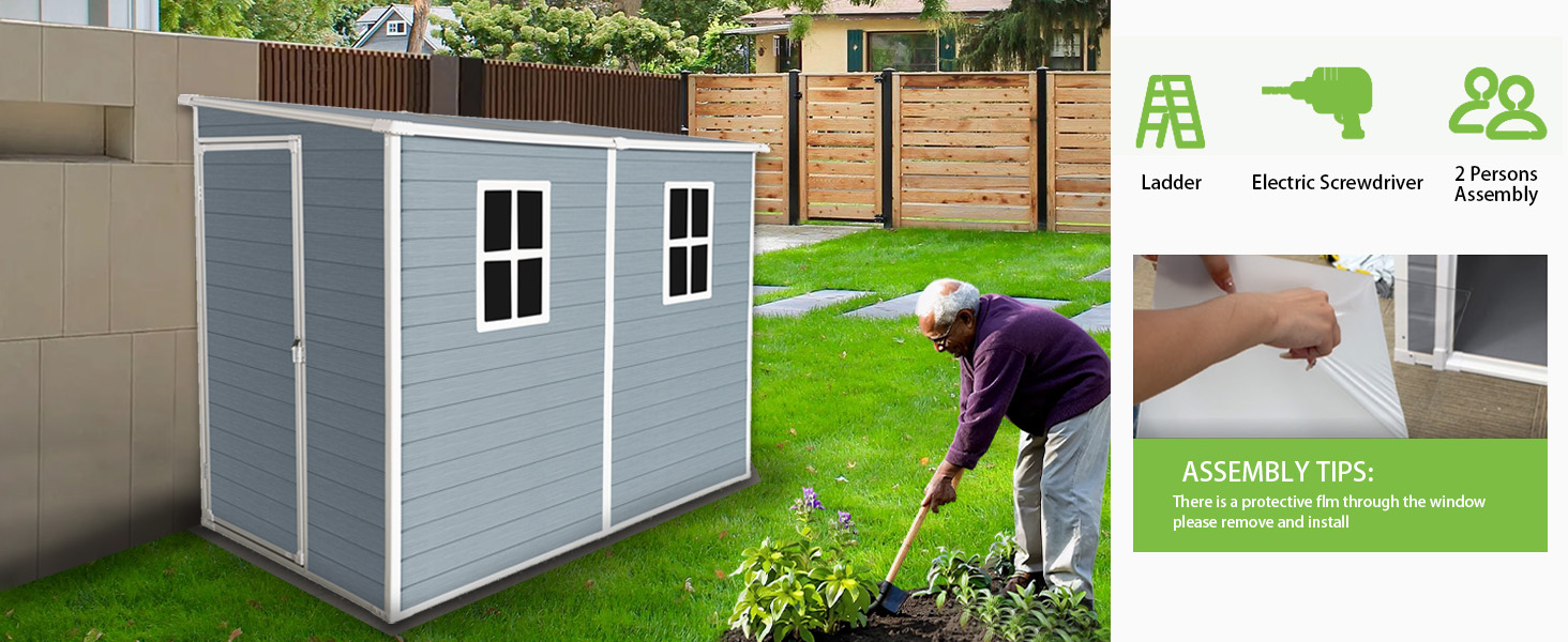 Amazon.com : LANTRO JS 4x8FT Lean to Shed, Storage Sheds Outdoor